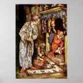 Nacht voor Kerstmis Kinderen in bed Rackham Poster (Voorkant)