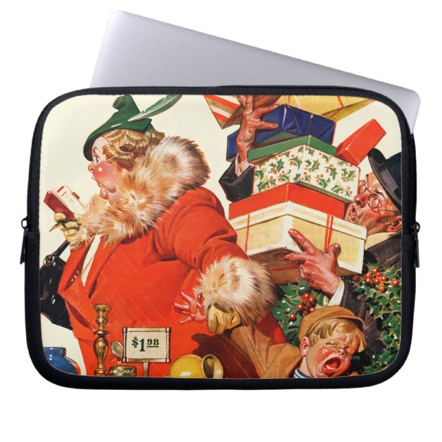 Nacht voor Kerstmis Laptop Sleeve (Voorkant)