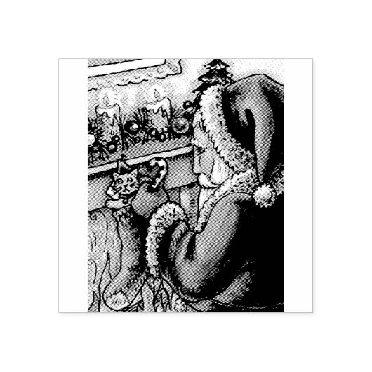 NACHT VOOR KERSTMIS, SANTA RUBBER STEMPEL (Afrduk)