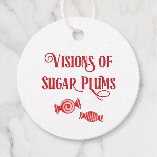 Nacht voor Kerstmis Visioenen van Suikerpruimen Bedankjes Labels (Voorkant)