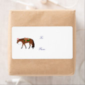 Nacht Western Paard Vakantie Label (Insitu)