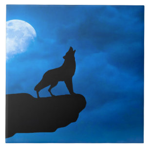 Nacht Wolf Tegeltje