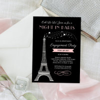 Nachtavond in Parijs Eiffel Tower Pink Engagement