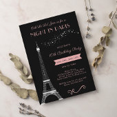 Nachtavond in Paris Girly Eiffel Tower Birthday Pa Kaart
