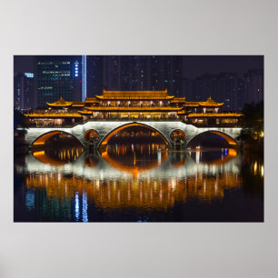 Nachtbeeld van Anshun-brug Poster
