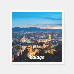 Nachtbeeld van de kathedraal van Málaga in Málaga, Servet