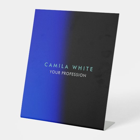 Nachtblauw Elegant Professioneel Classy Business Reclamebord Met Voetstuk (Voorkant)