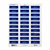 Nachtblauw Plain Elegant Modern Uniek Etiket (Full Sheet)