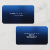 Nachtblauw Professionele Minimalistische Moderne V Visitekaartje (Voorkant / Achterkant)