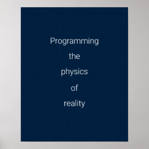 Nachtblauw Witte Quantum Kunst Poster