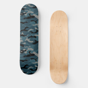 Nachtblauwe camo camouflage skateboard