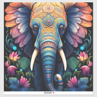 Nachtbloeiende Mandala Olifant Sticker