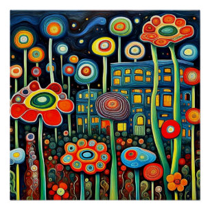 Nachtbloeiende tuin perfect poster