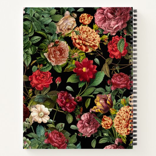 nachtbloemetjespatroon notitieboek (Achterkant)