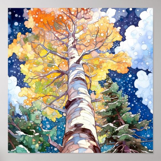 Nachtboslandschap Home Decor Poster (Voorkant)