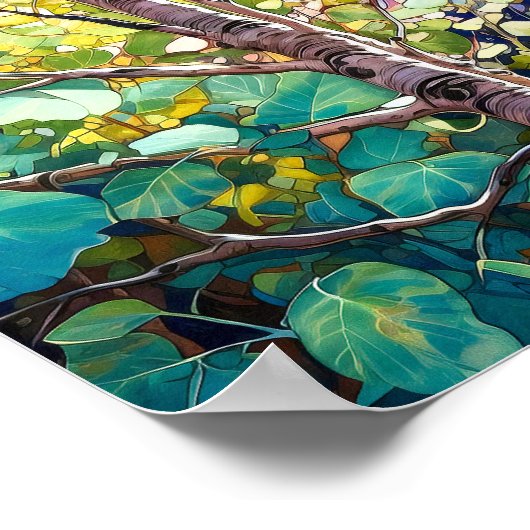 Nachtboslandschap Home Decor Poster (Hoek)