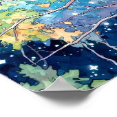 Nachtboslandschap Home Decor Poster (Hoek)