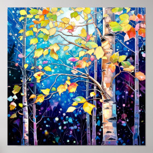 Nachtboslandschap Home Decor Poster
