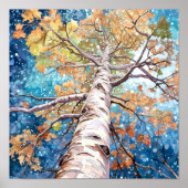 Nachtboslandschap Home Decor Poster (Voorkant)