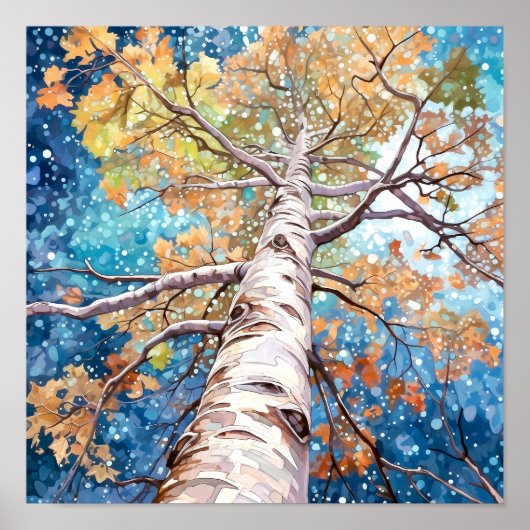 Nachtboslandschap Home Decor Poster (Voorkant)