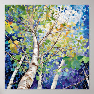 Nachtboslandschap Home Decor Poster