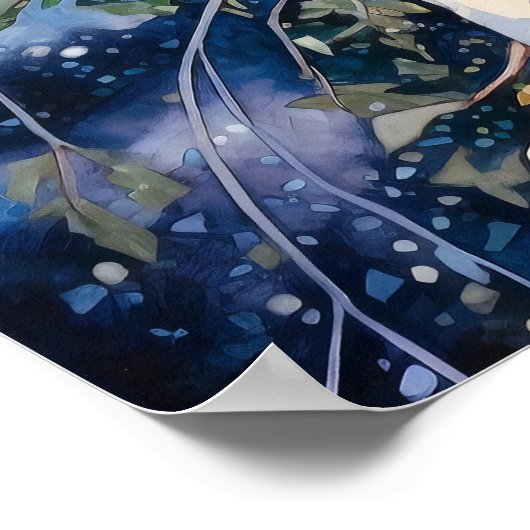 Nachtboslandschap Home Decor Poster (Hoek)