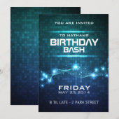 Nachtclub Style Birthday Uitnodiging (Voorkant / Achterkant)