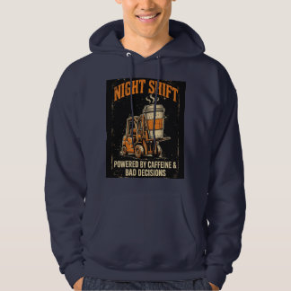 Nachtdienst Aangedreven Door Cafeïne & Slechte Bes Hoodie