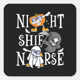 Nachtdienst Verpleger Vierkante Sticker