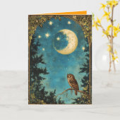 NACHTDIER VOLLE MAAN EN STERRENNACHT KAART (Gele Bloem)