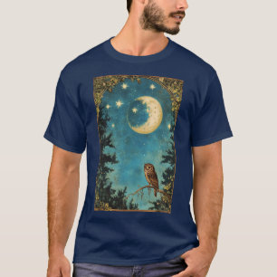 NACHTDIER VOLLE MAAN EN STERRENNACHT T-SHIRT