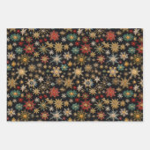 Nachtdorp Kerst Geborduurd  Inpakpapier Vel (Voorkant 2)