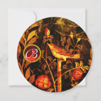 NACHTEGAAL EN ROZEN MONOGRAM, Rood Zwart Geel