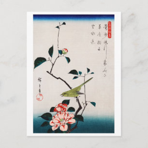 Nachtegaal op Camelliatak, Hiroshige Briefkaart
