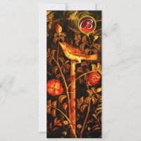 NACHTEGAALROZEN MONOGRAM, Rood Zwart Geel Bloemmot