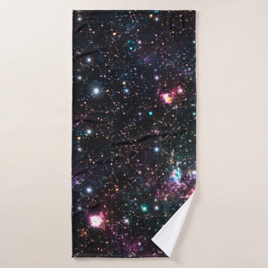 Nachtelijk galaxy Space PrintNaadloos patroon in h Badhanddoek (Badhanddoek)