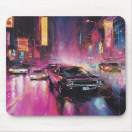 Nachtelijk straatracen in Vibrant City Muismat