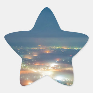 Nachtelijk Uitzicht Aso Night Zee Clouds Japan Kum Ster Sticker