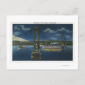 Nachtelijk Uitzicht van de Midden-Hudson-verkeersb Briefkaart (Voorkant)