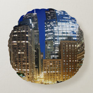 Nachtelijk uitzicht van de stad Chicago Rond Kussen