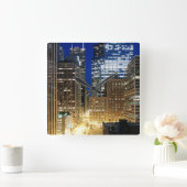 Nachtelijk uitzicht van de stad Chicago Vierkante Klok (Huis)