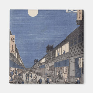 Nachtelijk uitzicht van Saruwaka Street Magneet