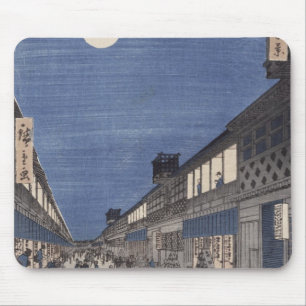 Nachtelijk uitzicht van Saruwaka Street Muismat