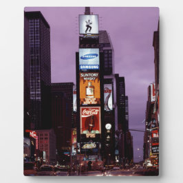 Nachtelijk verkeer op Times Square in New York Fotoplaat