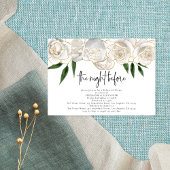 Nachtelijk voor White Florals Script Rehearsal Din Kaart