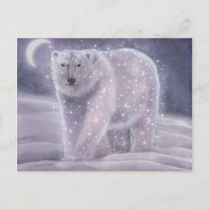 Nachtelijke Beer IJsbeer Fantasie Wilde Dieren Kun Briefkaart