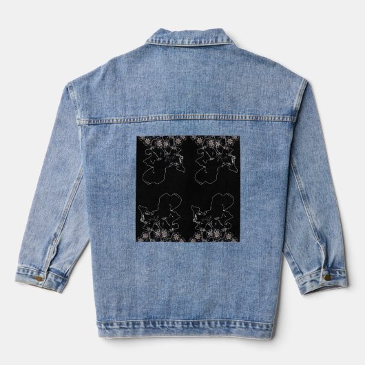 Nachtelijke bloei denim jacket (Achterkant)
