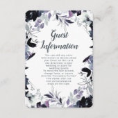 Nachtelijke Bloemen Navy Border Bruiloft Informati Informatiekaartje (Voorkant)