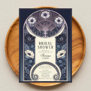 Nachtelijke bloesem Floral Art Nouveau Vrijgezelle Kaart