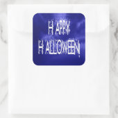 Nachtelijke Blue Happy Halloween Text Sticker (Tas)